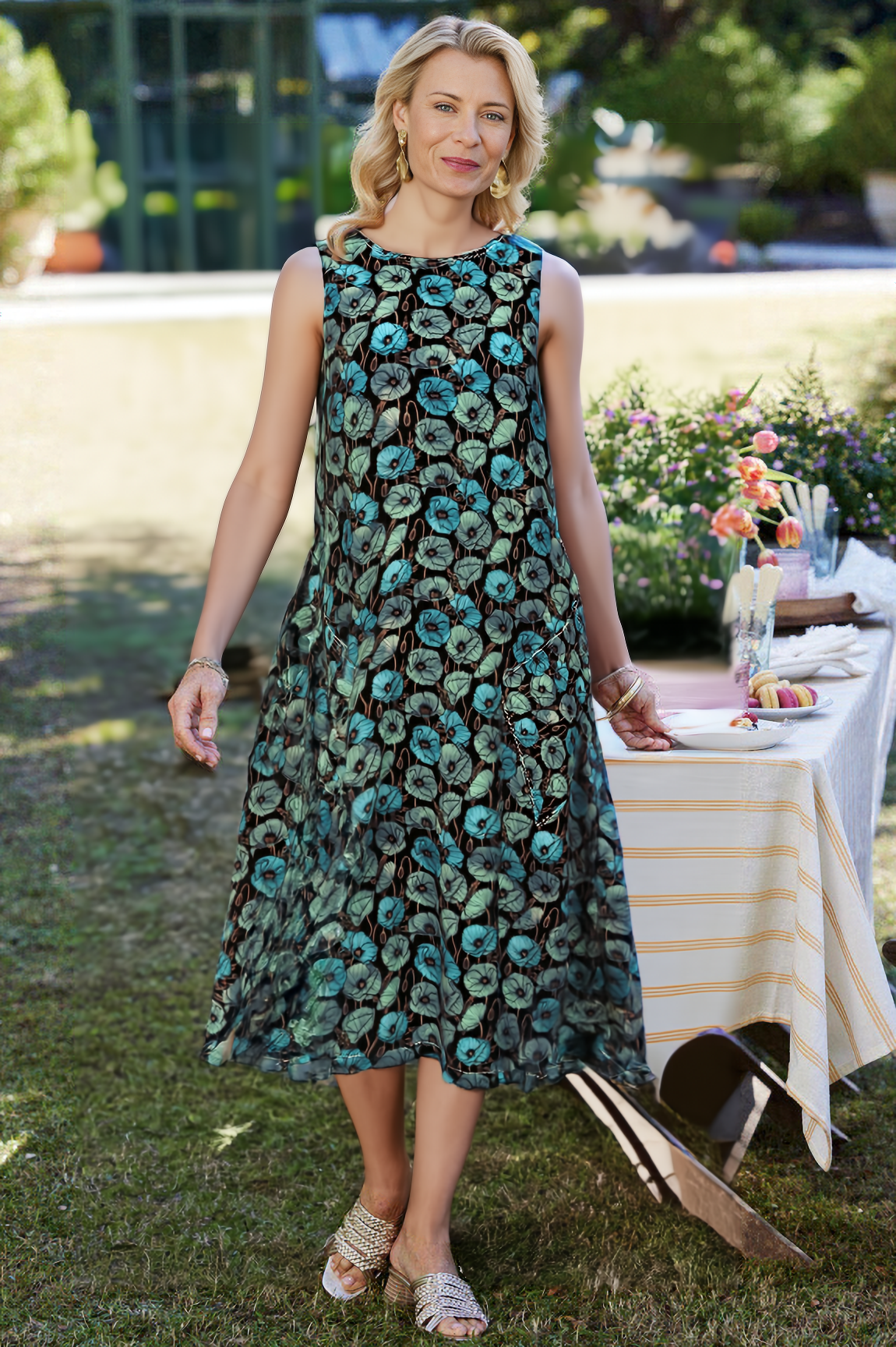 Summer Poppies Sleeveless Dresses